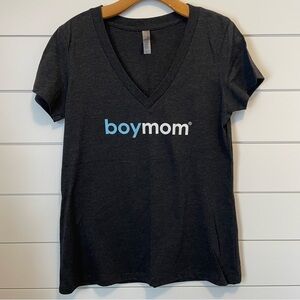 Next Level Apparel Black 'Boymom' V-Neck Tee